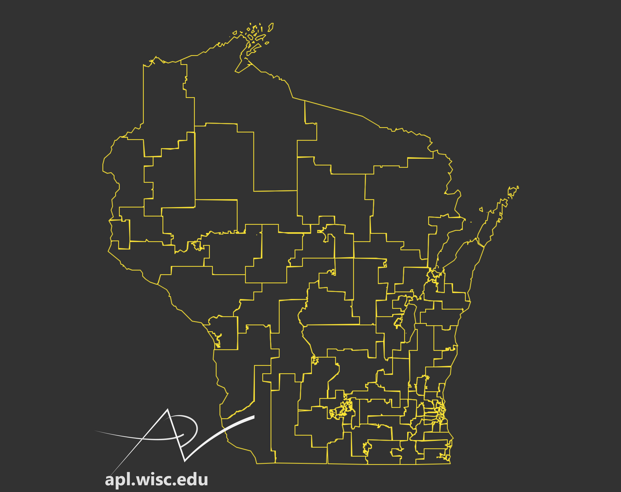 Map of Wisconsin Assembly districts that were revised in 2011.