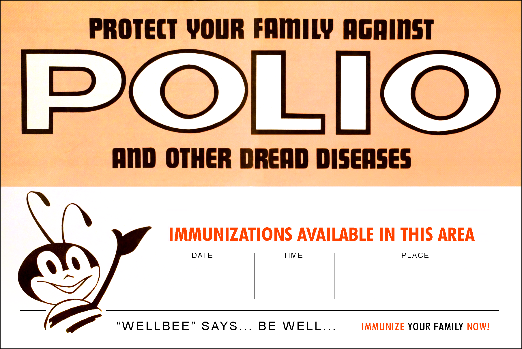 1968 CDC poster promoting the polio vaccine